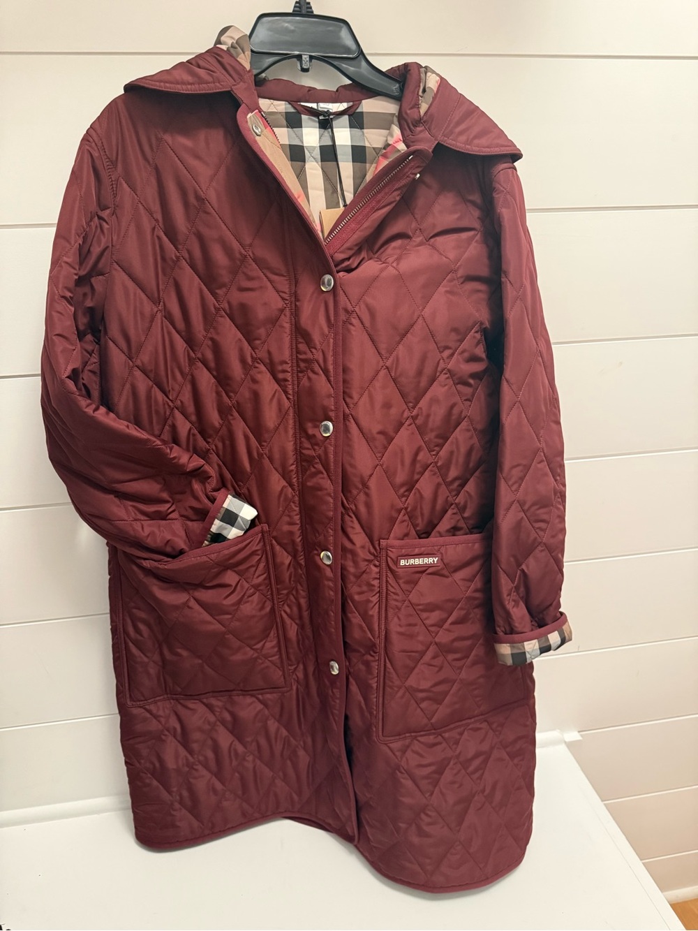 Burberry Parkgate Coat – Dark Grape – Size Large – NWT - Picture 1 of 11
